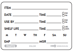 DISSOLVABLE Shelf life label